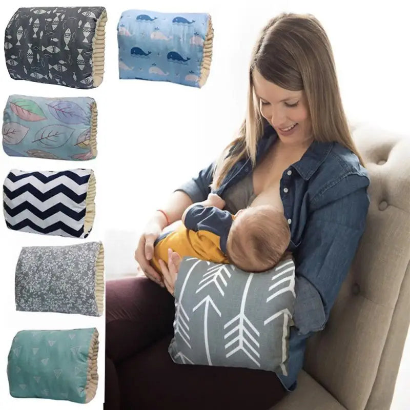 Baby Nursing Arm Pillow Cushion – Adjustable Washable Cotton Breastfeeding Support Pad for Moms