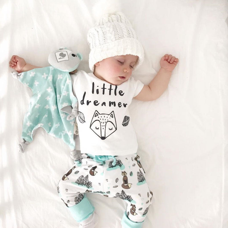 Baby Clothes Set – T-Shirt and Pants Outfit for Newborn Boys & Girls
