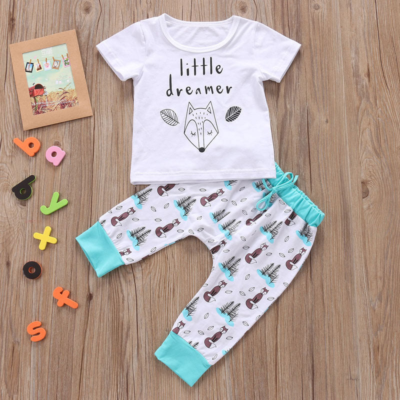 Baby Clothes Set – T-Shirt and Pants Outfit for Newborn Boys & Girls