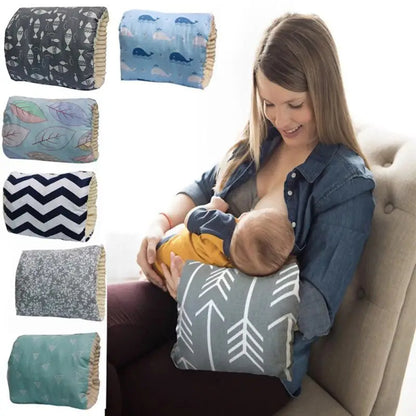 Baby Nursing Arm Pillow Cushion – Adjustable Washable Cotton Breastfeeding Support Pad for Moms